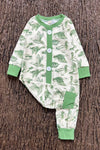 Green Duck printed baby romper with snaps. LR0425-11-MON