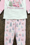Pink polar express girls pajamas. GLP0424-1 MON
