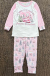 Pink polar express girls pajamas. GLP0424-1 MON