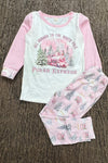 Pink polar express girls pajamas. GLP0424-1 MON