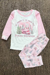Pink polar express girls pajamas. GLP0424-1 MON