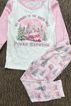 Pink polar express girls pajamas. GLP0424-1 MON