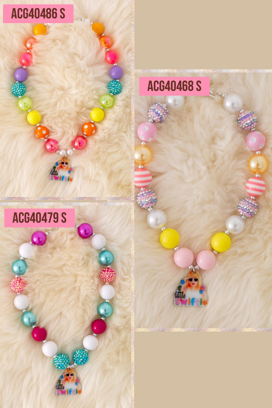 Colorful bubble necklaces w/ pendant. 3pcs/$15.00