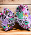 Space cowgirl character printed double layer hair bows. (6.5"wide 4pcs/$10.00) BW-DSG-900