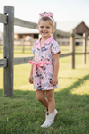 Howdy" Pink Western printed girls romper. PNG60001 SOL