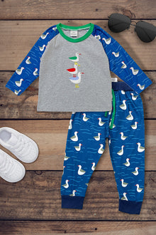  Multi color seagull applique boys pajama set. . LC-CKTZ-20216465JEAN