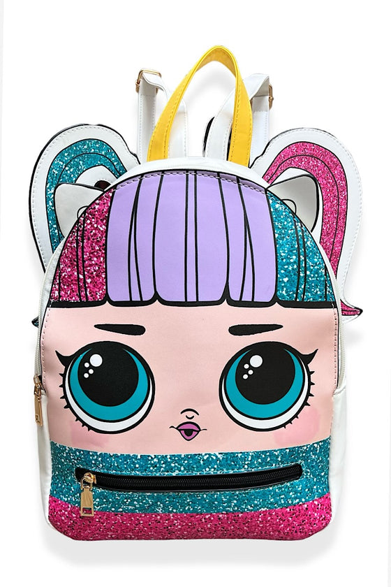 Colorful doll backpack. L 13"X W 5" X 13". TT-2024-AB