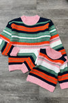 🔶Multi-color stripe knit sweater girls. TPG651322001-GIRLS
