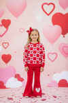 Heart printed sweatshirt & cute pants. GLP102301-JEAN