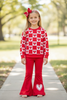 Heart printed sweatshirt & cute pants. GLP102301-JEAN