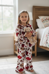 Valentines/western printed girls pajamas with ruffle hem.GLP092001-SOL