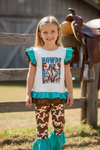 Howdy Howdy ivory western tunic & cow printed pants. GSPO102317-jean
