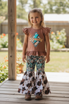 Howdy" Bolt printed top & multi-printed bell bottoms. GSPO102312-amy