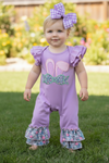 Easter bunny applique baby romper. RPG60074 SOL