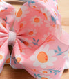 6"Pink Daisy printed baby headband. 4pcs/$10.00 HB-2024-DS