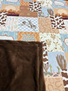 50" X 60" Faux fur western printed throw blanket. BL092404-50*60inches