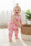 Checkered heart printed baby romper. SR102324-JEAN