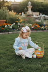 Easter bunny printed on lt.blue top & floral bell bottoms. GLP102311-JEANNE