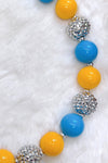 Yellow & turquoise bubble necklace. (3pcs/$12.00) ACG45133007 S