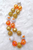 ORANGE, GOLD, FOXY BUBBLE NECKLACE.  3PSC/$12.00  AC-803540