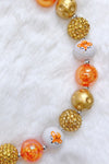 ORANGE, GOLD, FOXY BUBBLE NECKLACE.  3PSC/$12.00  AC-803540