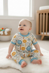 Emoji multi-printed baby romper with snaps. SR100106-AMY