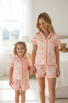 Girls coral Easter bunny pajamas. PJG60018 JEAN