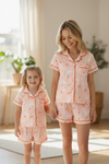 Girls coral Easter bunny pajamas. PJG60018 JEAN