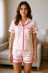 Easter bunny Women pajamas with fuchsia trim. PJW60006 AMY