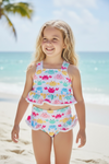 Multi-Color crab printed girls swim set. SWG60093 AMY