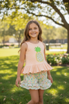 Pineapple application tank top & floral shorts. OFG60254 JEAN