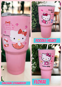  32OZ TUMBLER (KITTY PATTERN AVAILABLE IN 3 COLORS!!
