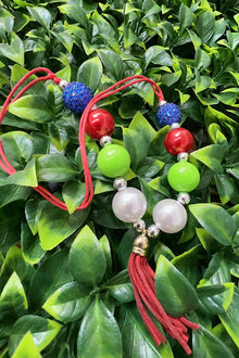  Adjustable string bubble necklace with tassel(3pcs/$9.00)XL01618