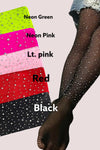 FISHNET TIGHTS WITH RHINESTONES/ MULTIPLE COLORS AVAILABLE. 3PCS/$9.00 TTE-2023-0