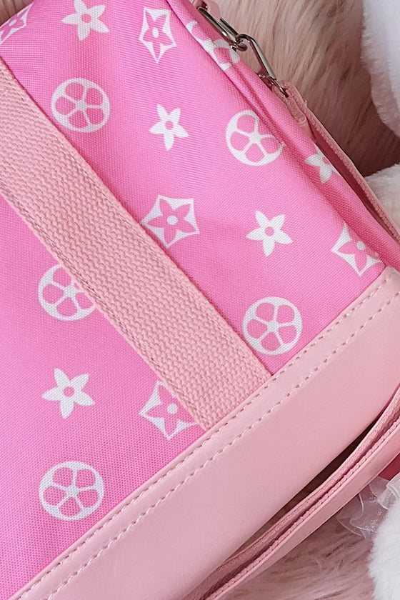 White star on pink Small duffle bag with strap. TT2024Q