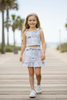 Coastal Cowgirl printed top & skort ruffle hem. GSD110602-AMY