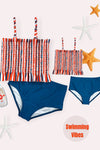 GIRLS MULTI COLOR STRIPE PRINTED SWIM SETS. SW-30000415 SOL