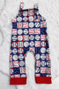 Multi-Color baseball printed jumpsuit. SR101302-Jeann