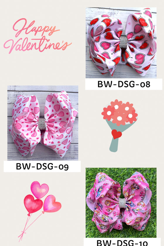 Valentines double layer hair bows. 4PCS/$10.00