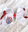 6.5" double layer hair bows with Dr.Seus* printed bow. 4PCS/$10.00 BW-DSG-14