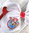 6.5" double layer hair bows with Dr.Seus* printed bow. 4PCS/$10.00 BW-DSG-14