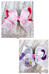 Double layer Easter bunny printed hair bows. 4PCS/$10.00