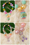 Multi-Color bubble necklace with rhinestone pendant. 3pcs/$15.00