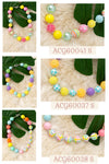 Pastel color bubble necklace. 3pcs$12.00