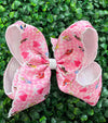 5" Multi printed hair bows with moon stitch trim. 4pcs/$10.50 2026-C