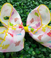 5" Multi printed hair bows with moon stitch trim. 4pcs/$10.50 2026-D