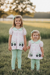Tractor applique tunic & dusty green leggings. OFG60270 SOL