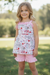 🌸Valentine's Blue* printed girls short set. GSSO101706-SOL