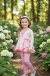 Easter bunny/floral printed tunic & pink leggings. OFG60356 AMY