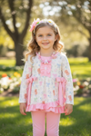 Easter bunny/floral printed tunic & pink leggings. OFG60356 AMY